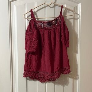 Knox Rose Burgundy Lace Women's Blouse